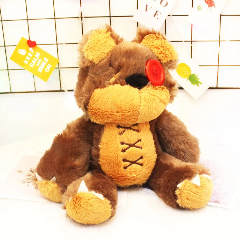 40 см креативные пуговицы глаз милый медведь тиббер плюшевая кукла животное