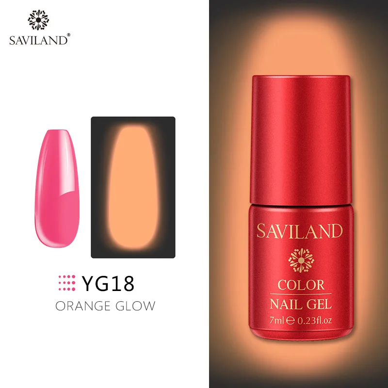 7ml YG18 Светящийся лак для ногтей SAVILAND, не протирает верхнее покрытие, 6 цветов, светящийся в темноте, Гель-лак для ногтей, отмачиваемый, УФ-Гель-лак, блеск в темноте - Цвет: 7ml YG18