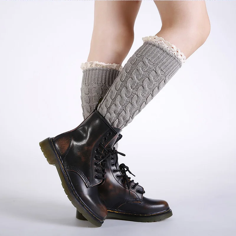 Зимние женские полые кружевные гетры подогреватель голеностопного сустава для