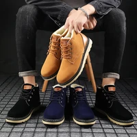zapatos de hombre men snow boots leather waterproof lace up military boots men 2020 new winter ankle work shoes for men casual