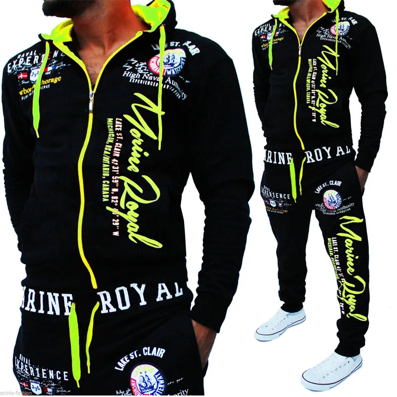 Мужской спортивный костюм Zogaa повседневный комплект из 2 предметов свитшот с