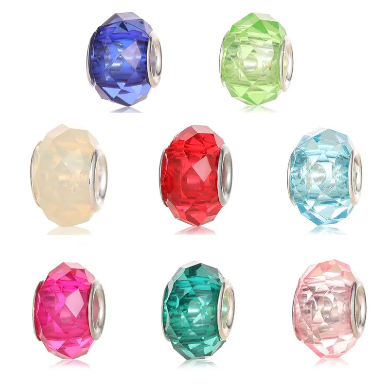 

1Pcs New Fashion Resin Colorful Faceted Bead Pendant Suitable for Charm Bracelet Necklace Accessory Women DIY Jewelry Making