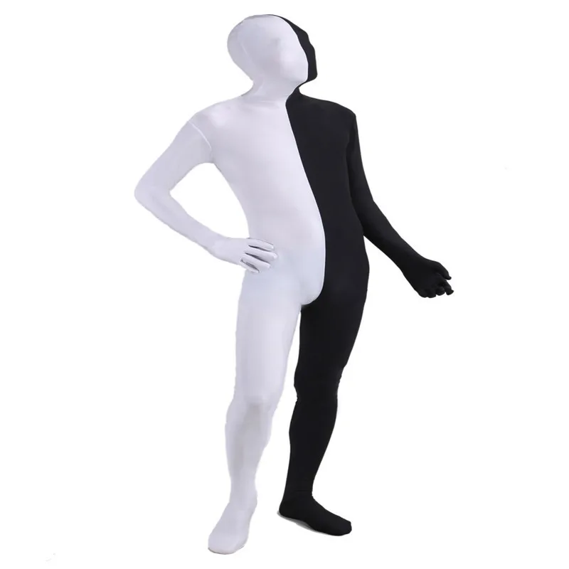 Комбинезон Zentai из лайкры в стиле пэчворк цветной облегающий костюм для Хэллоуина