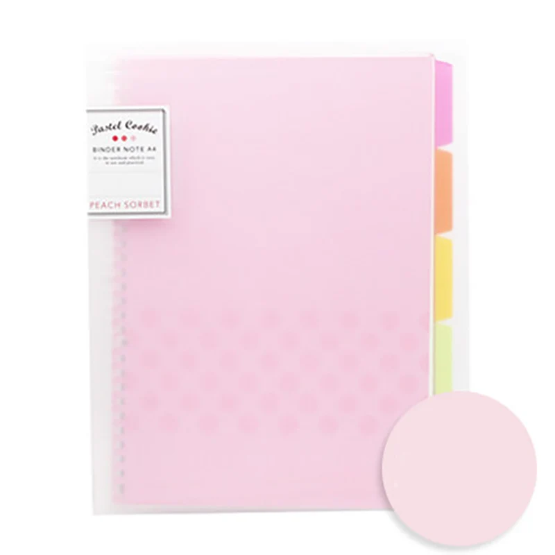 Свободный лист Внутренний сердечник Macaron Note Boo офисные школьные принадлежности кольцо связующее A5 B5 тетрадь дневник план связующее - Цвет: A4 pink RUCP10P