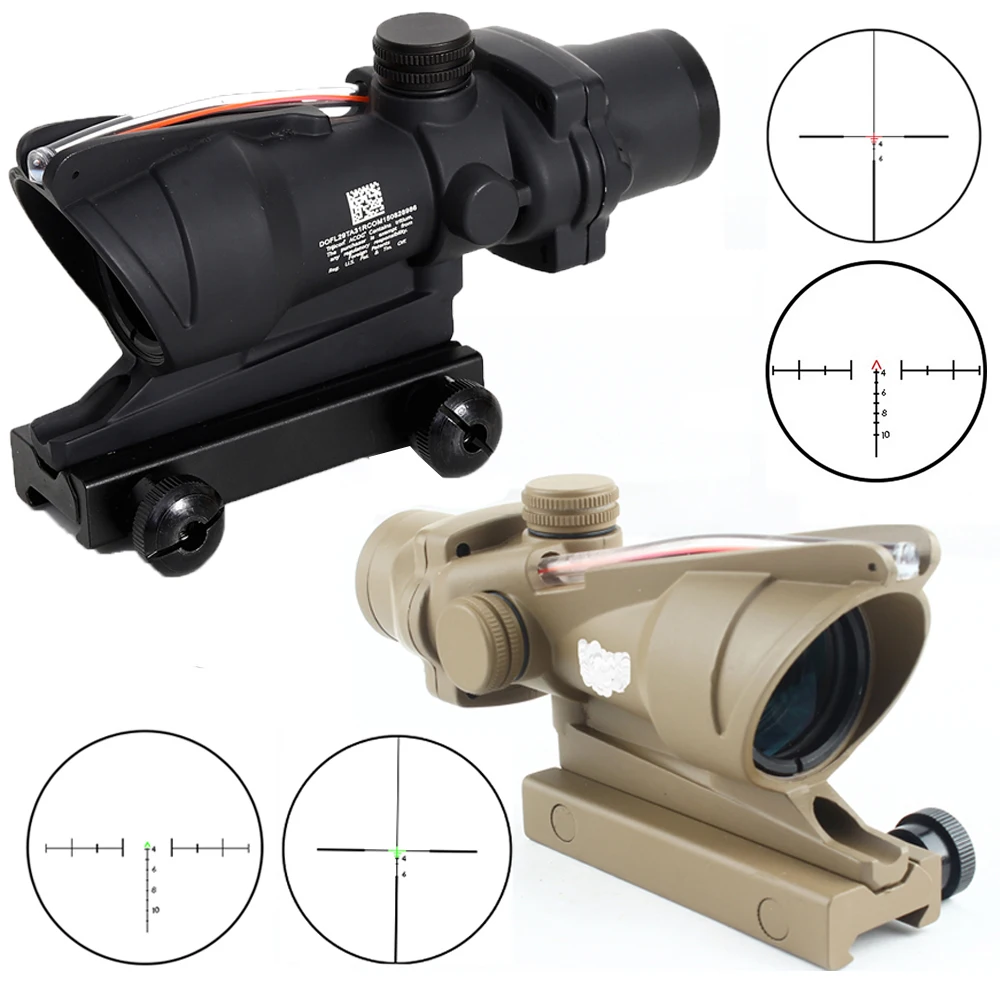 

ACOG 4X32 Real Fiber Riflescope Optics Red Dot Scope Sights Illuminated Chevron Glass Etched Reticle Tactical Optical Sight