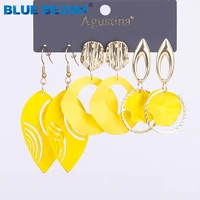 blue beans metal set earrings for women long black earrings set acrylic drop earrings fashion jewelry dangle earring boho girls