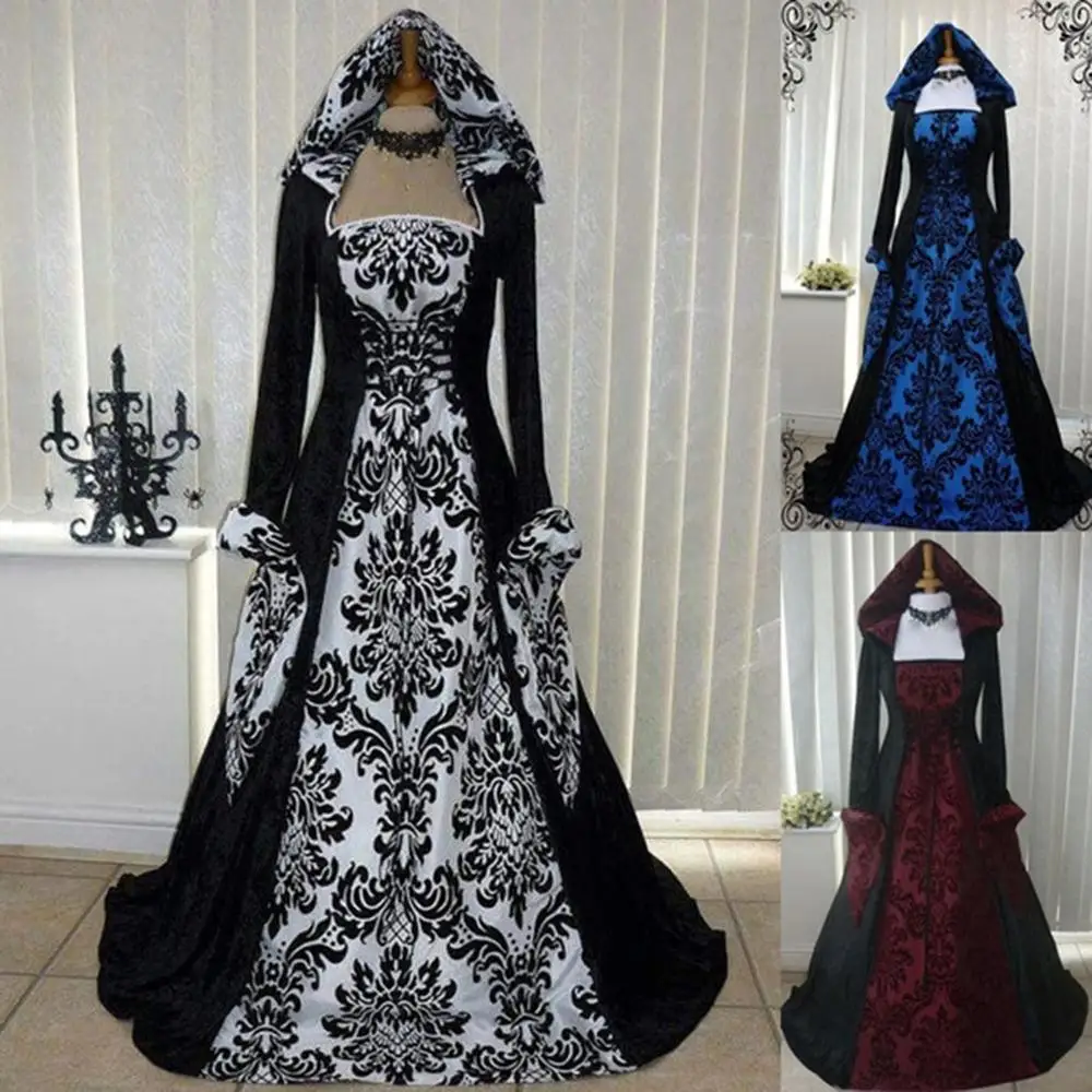 Винтажное женское платье на Хэллоуин бандаж большого размера готическое Платье