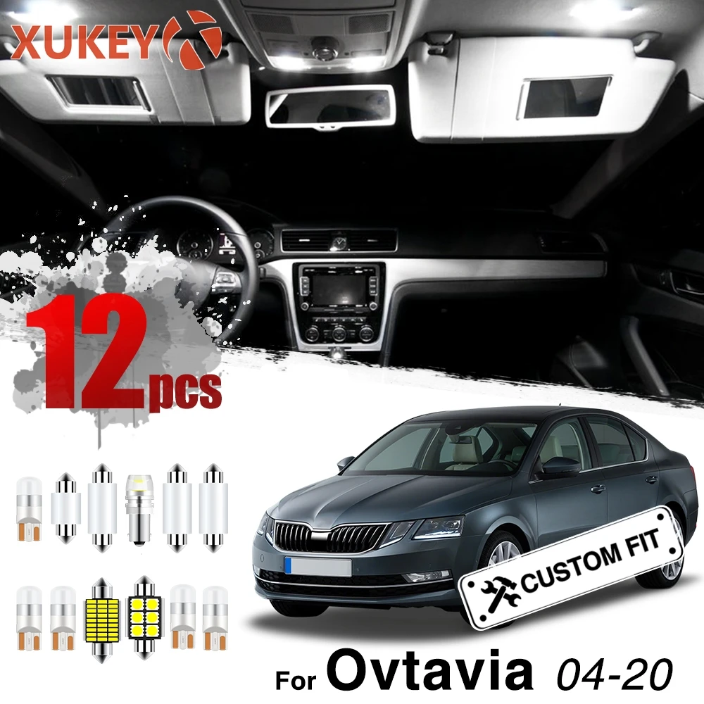 Xukey 12x интерьер автомобиля огни набор для Skoda Octavia 1Z 5E 2004- седан Combi Купол Карта светодиодный комплект грузовой багажник лампы Ошибка бесплатно