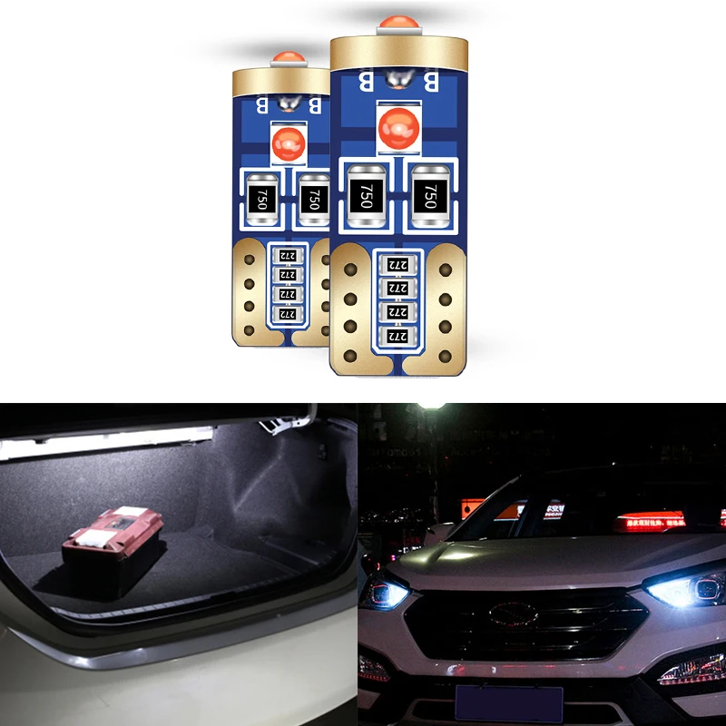 Автомобильный купольный дверной светильник Canbus T10 светодиодный W5W для Peugeot 307 206 308