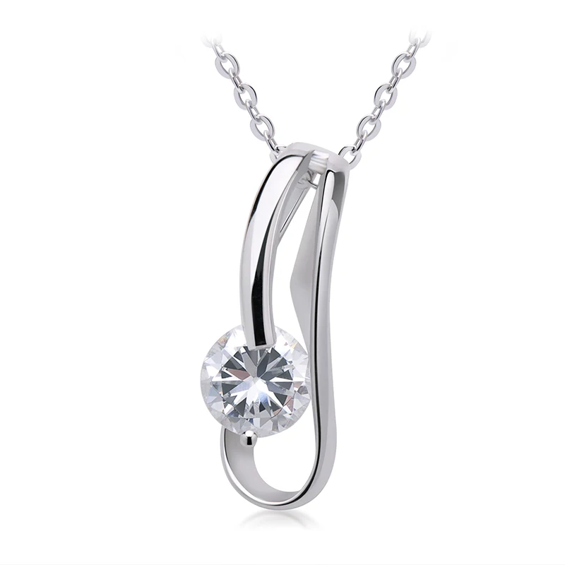 

925 Silver Pendant Made with CZ Stone Rhodium Plated Silver Chain with Length 40cm for Women's Jewelry