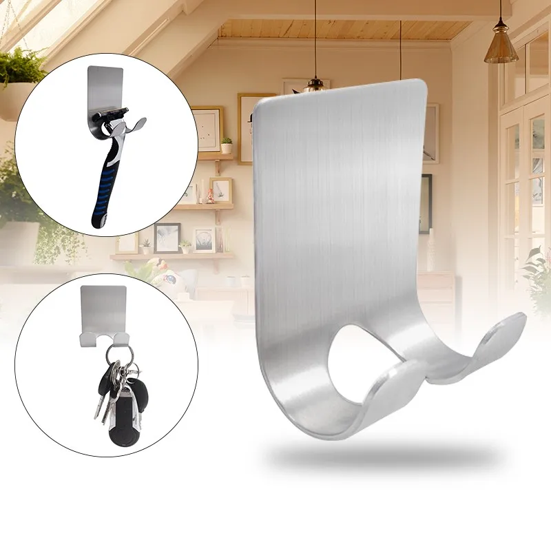 Практичные Крючки из нержавеющей стали самоклеящийся многофункциональный