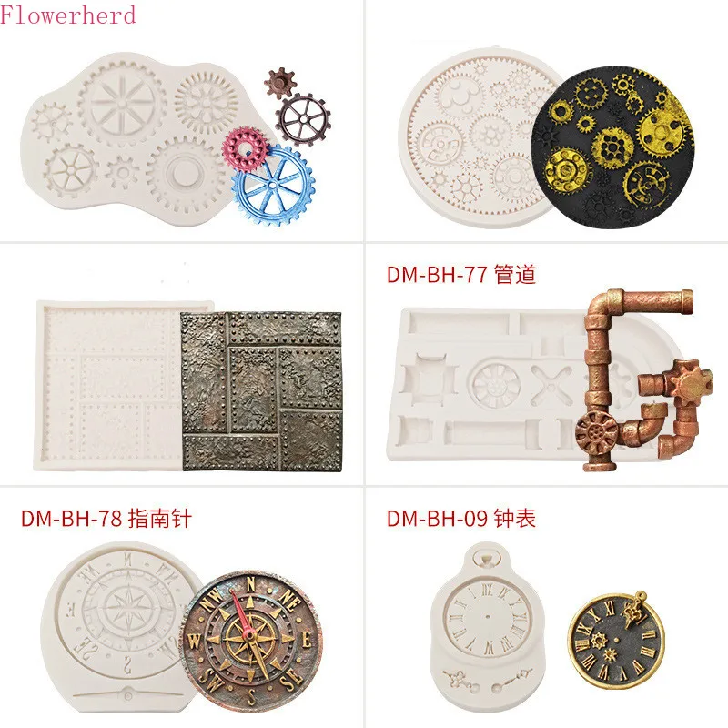 Силиконовая форма для торта Gear механические часы украшения помадки шоколада с