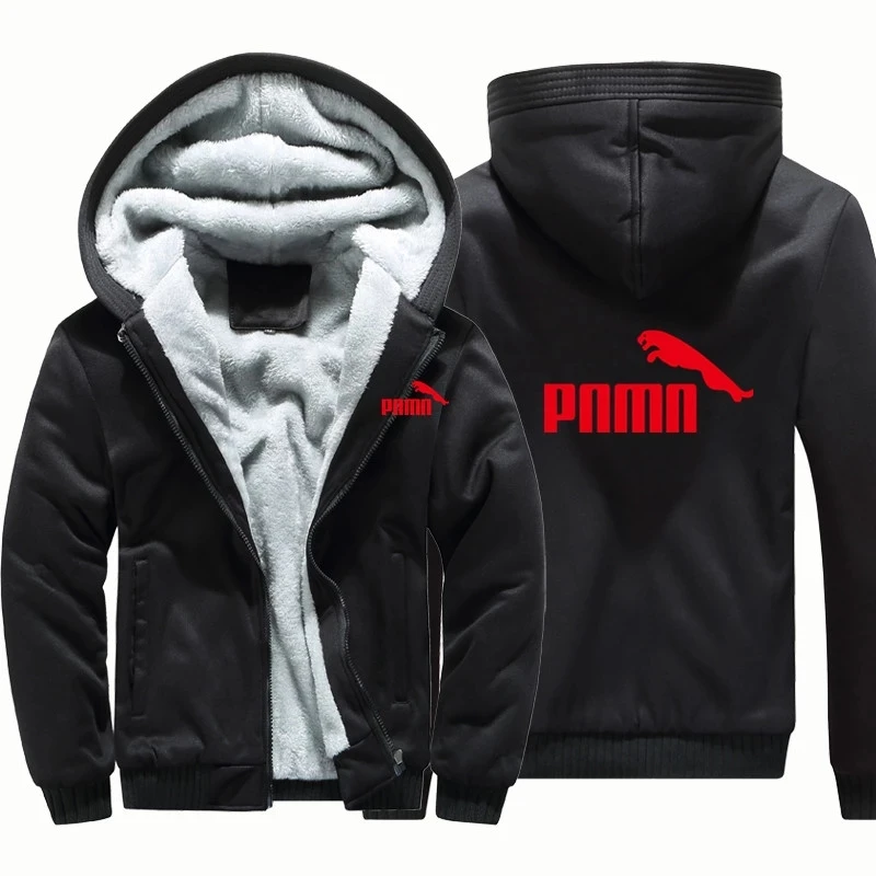 

2021New Brand Jacket Fashion Black Hoodies Men Thick Men's Hooded Sweatshirt Male Warm Fur Liner Sportswear Tracksuits Mens Coat