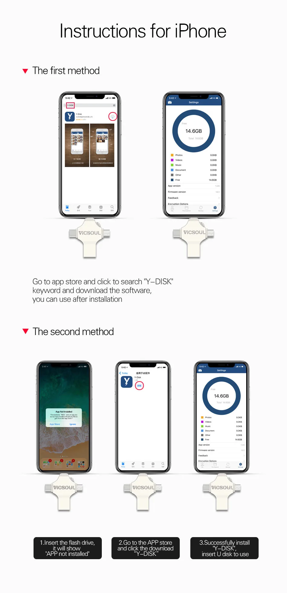 Vicsoul 4 в 1 USB 3,0 флеш-накопитель для iPhone/Android Тип C Usb ключ OTG Флешка 128 Гб 64 ГБ 32 ГБ 16 ГБ мини-флешка