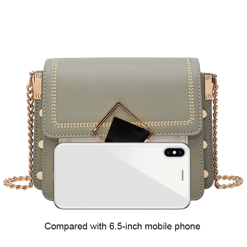 

Chain Pu Leather Crossbody Bags For Women 2019 Small Shoulder Messenger Bag Special Lock Design Female Travel Handbags