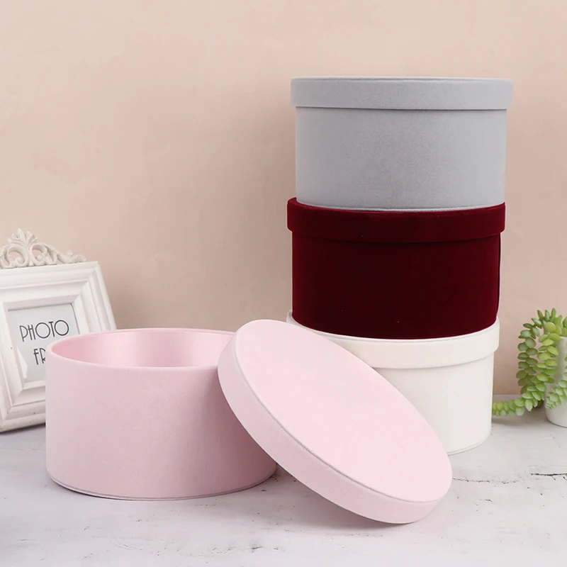 

1PC Round Cardboard Paper Flower Boxes With Lid Rose Box Valentine's Day Florist Gift Party Favor Packaging Box Wedding Decor