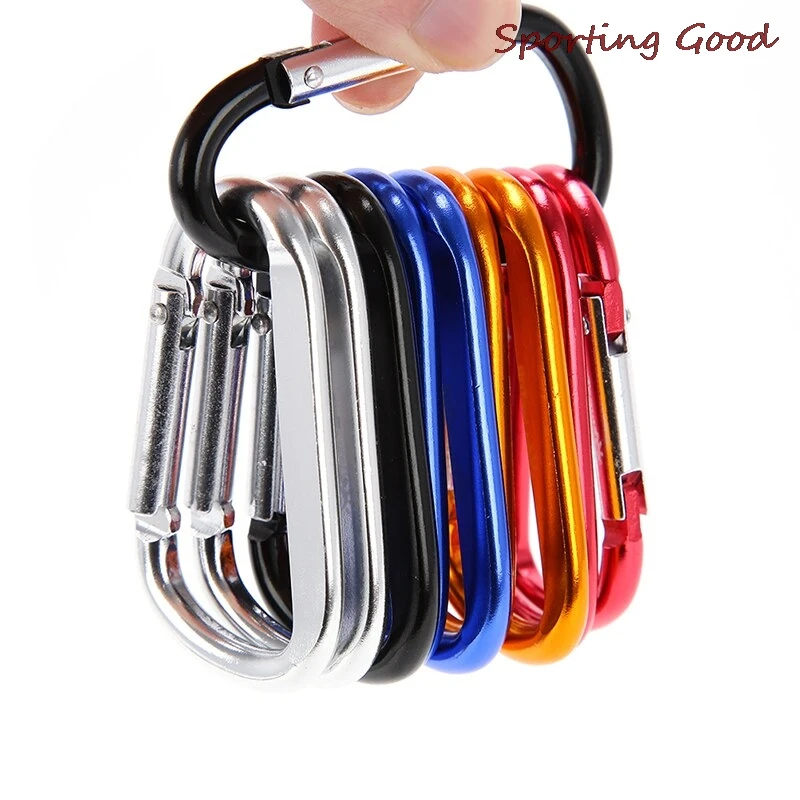 

10PCS/Lot D Shape Buckle Aluminum Carabiner Survial Key Chain Carabine Hook Clip Camping Equipment EDC Paracord Buckles Tools