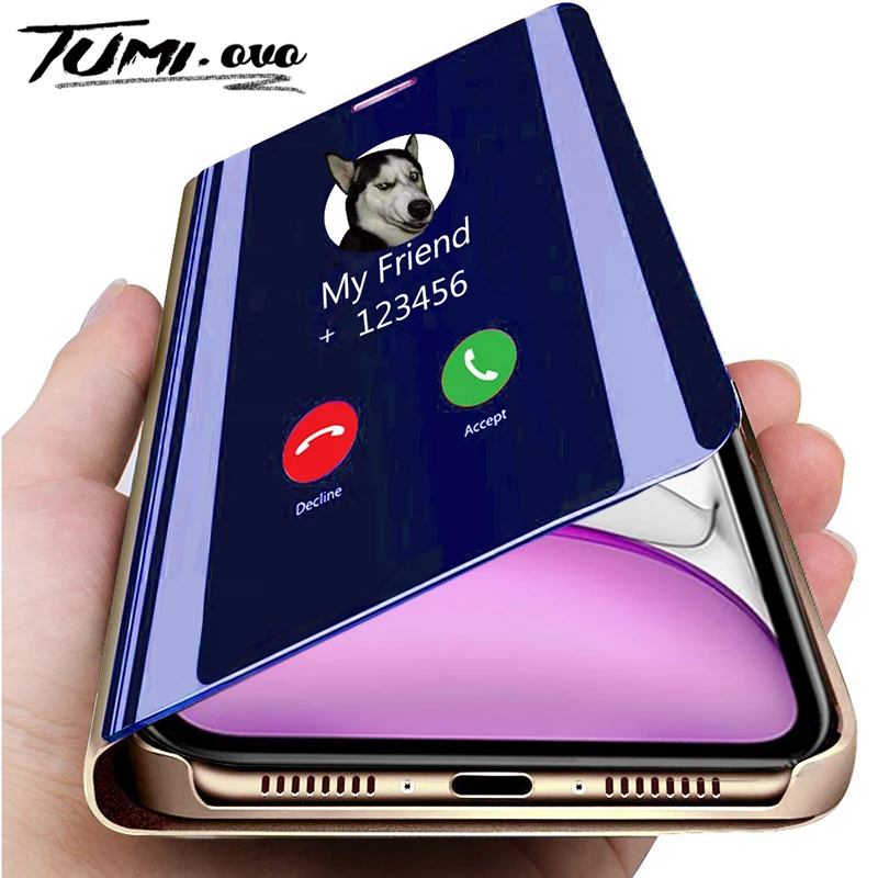 Зеркальный флип чехол для Huawei Nova 5 Pro 4 Lite 4e 3i 3 2i Honor 20i 10i 20 P Smart Plus 2019 Y5 Y6 Y7 Y9 Prime