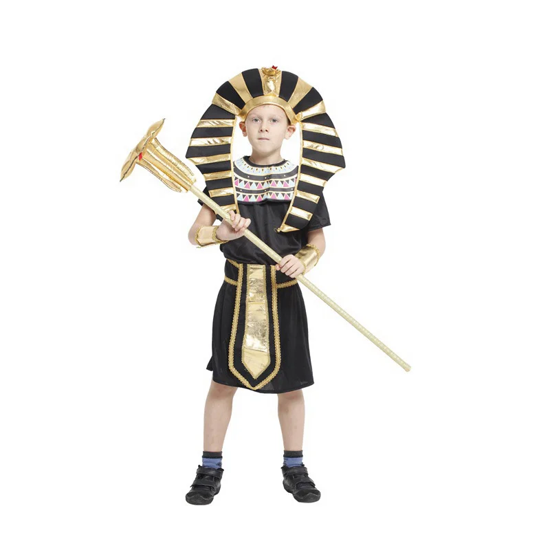 

Малыши Мальчики египетский фараон Косплей Хэллоуин костюмы для детей выступление игра Вечерние