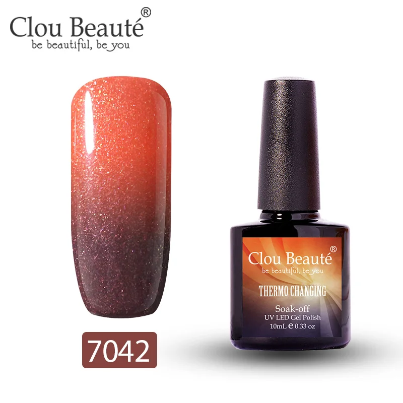7042 Clou Beaute гель-лак, меняющий цвет в зависимости от температуры, гибридный УФ-лак для ногтей, стойкий, растворимый гель, 10 мл - Цвет: 7042