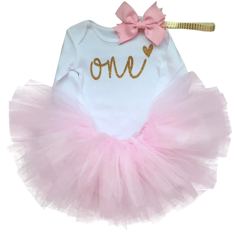 

Little Baby Princess Tutu Dress Long Sleeves Sweet 1st Birthday Party Outfits One Year Christening Dress Party vestido infantil