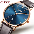 OLEVS мужские часы, ультратонкие кожаные часы для мужчин, часы топового бренда, Роскошные Кварцевые наручные часы, мужские часы, мужские часы