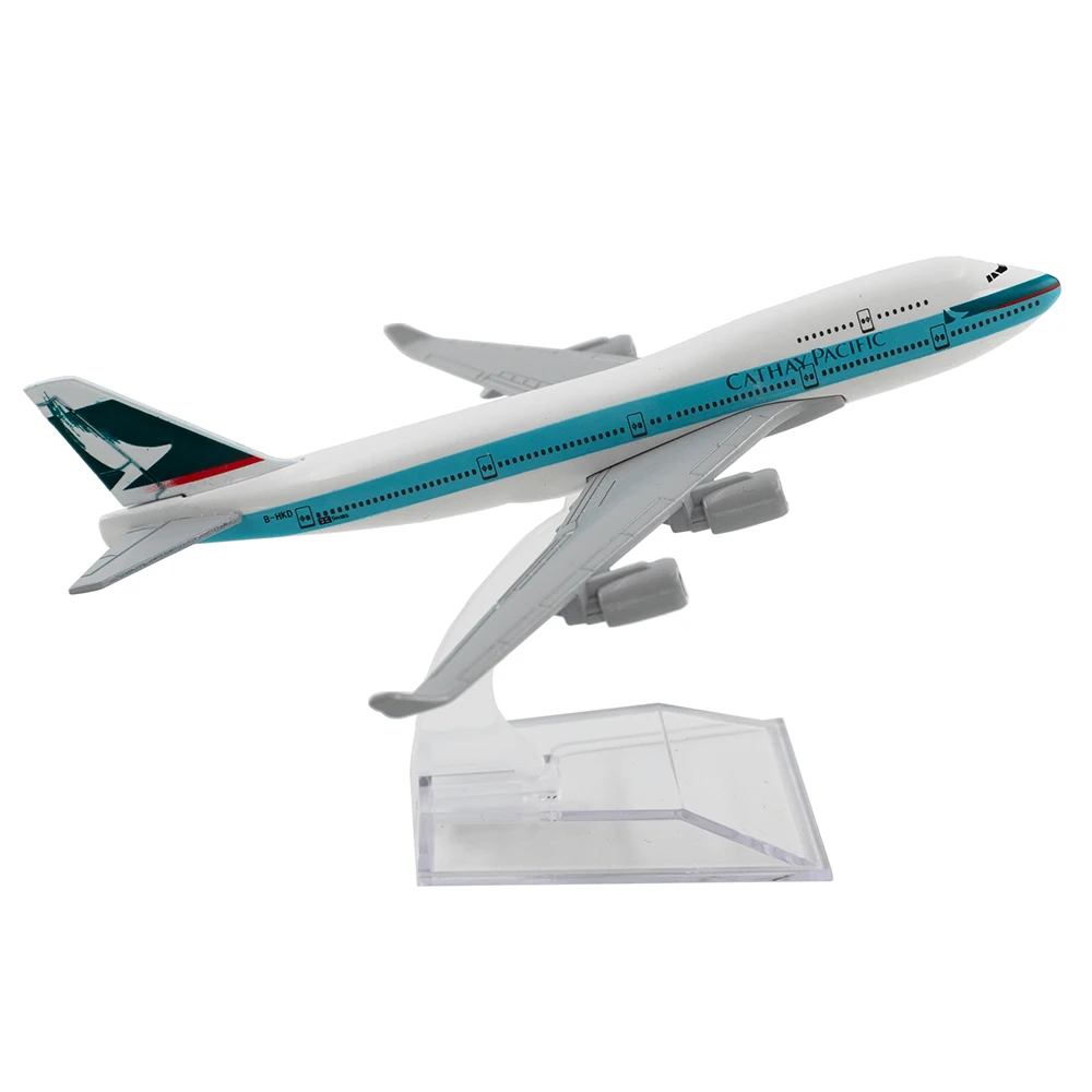 Самолёт из сплава в масштабе 1/400 самолёт авиакомпании Боинг 747 Cathay Pacific 16 см модель