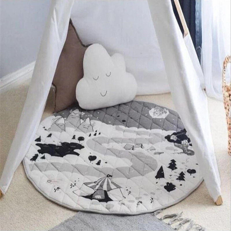 

54DF 1Set Brain Developmental Area Rug for Baby Jungle Rug Crawling Play Mat Non-Slip Jungle Carpet for Kids Puzzle Playmats