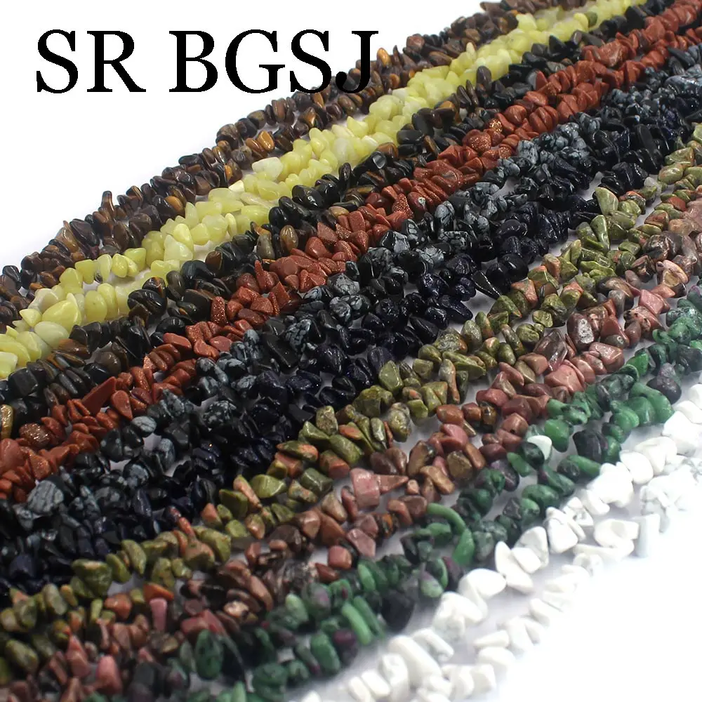 

Free Shipping 6-8mm Long Strand Freeform Gems Chips Natural Stone DIY Beads Jewelry Making 34"