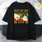 Футболка Best Cat Dad Ever мужская с короткими рукавами, брендовая модная Милая уличная одежда, повседневные топы с животными, кошками