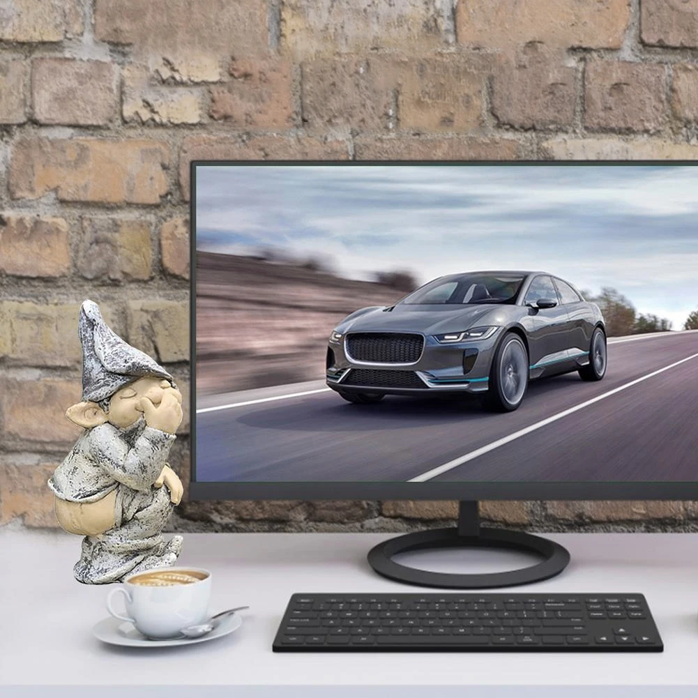 

Stinky Gnome Figurine Naughty Resin Dwarf Sculpture Funny Guy Ornaments Sun-Proof Waterproof Coating Resin Garden Ornaments