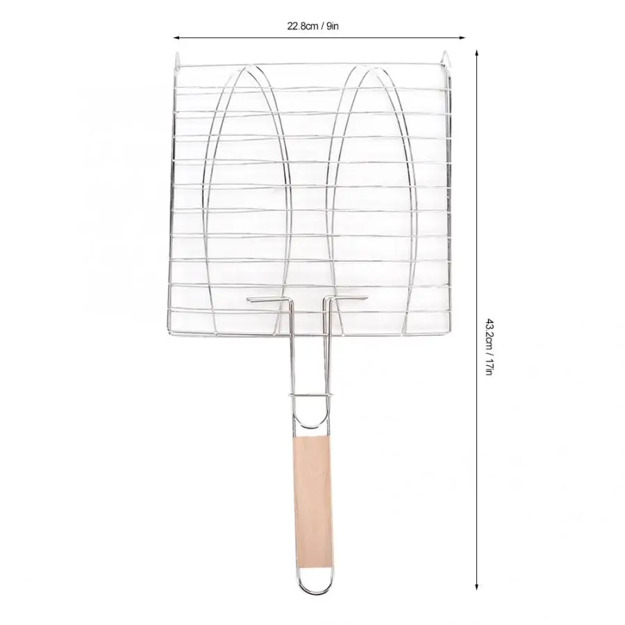 Сетка для барбекю из нержавеющей стали не-ручка сетка мясо рыбы корзина гриля