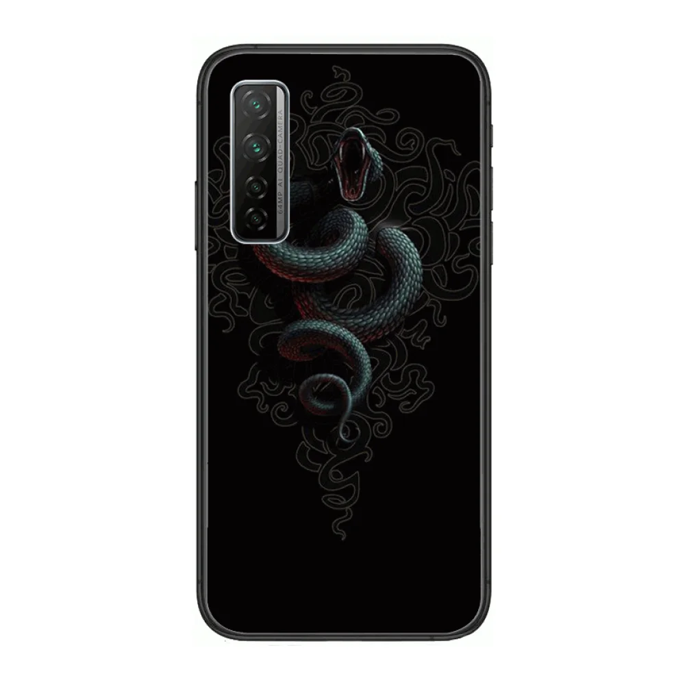 

Hand Snake Flower Snake Phone Case For Huawei Nova p10 lite 7 6 5 4 3 Pro i p Smart ZBlack Etui 3D Coque Painting Hoesje