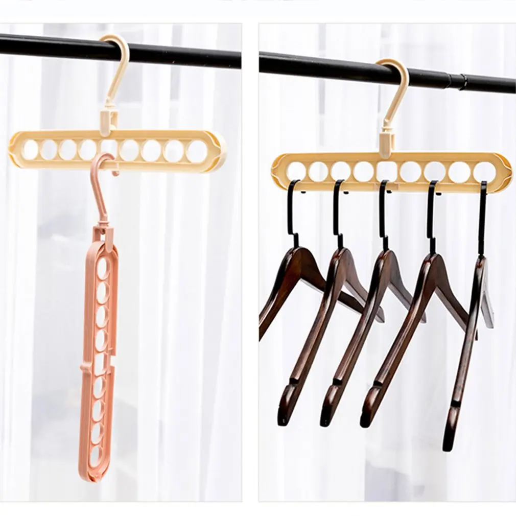 

Multifunctional Nine-hole Hanger Folding Contraction Magic Rotating Clothes Home Use Travel Storage Artifact