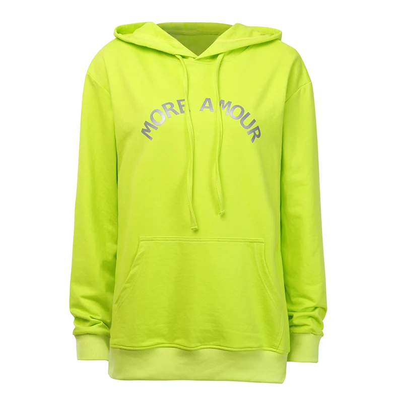 Green InstaHot с надписью Ptrinted Drawstring толстовки оверсайз Харадзюку хлопок Женская толстовка осень Wimter Повседневная Уличная куртка - Цвет: Green