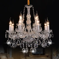 new european style candle crystal chandelier living room dining room light luxury simple crystal chandeliers for bedroom 85 260v