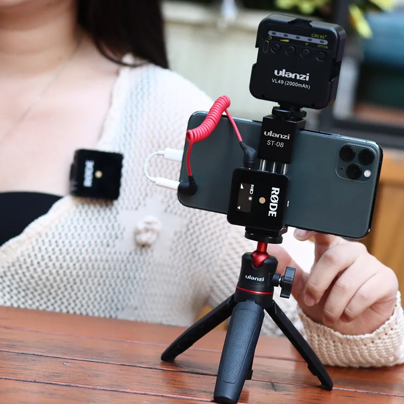 Ulanzi ST-08 Phone Tripod Mount Rode Wireless Go Holder Vlog Video Record | Электроника