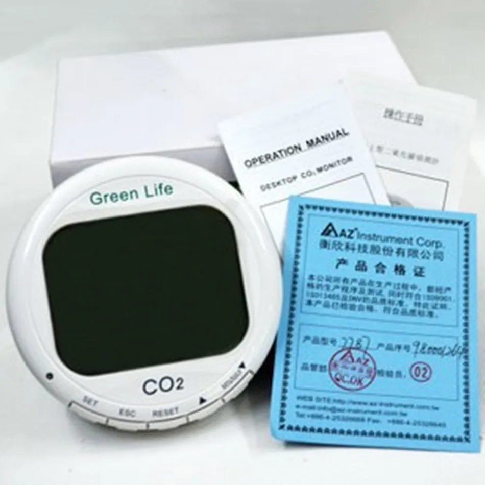 

AZ7788 CO2 Detector with Alarm Measuring Range 0~9999ppm CO2 Concentration Temperature Humidity In 1 Detection Instrument