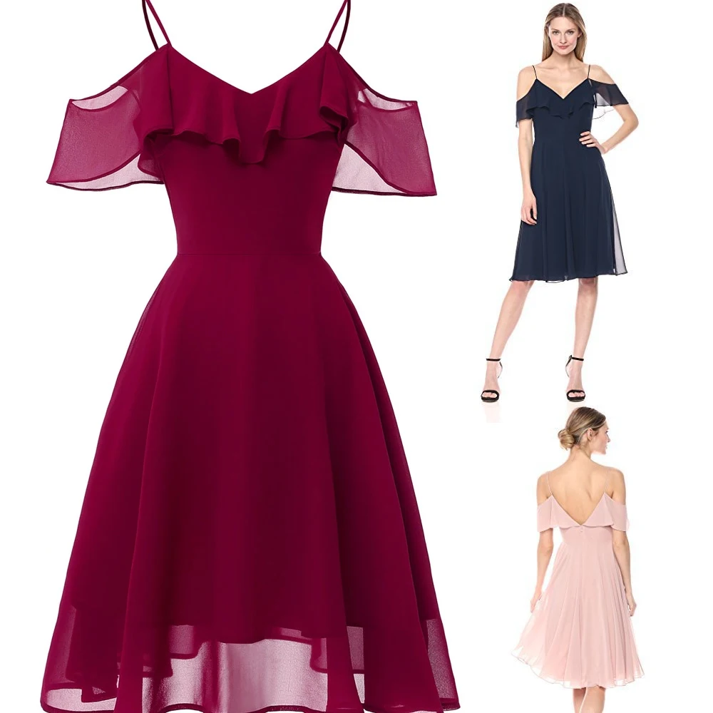 Женское летнее шифоновое платье комбинация с открытыми плечами винтажные