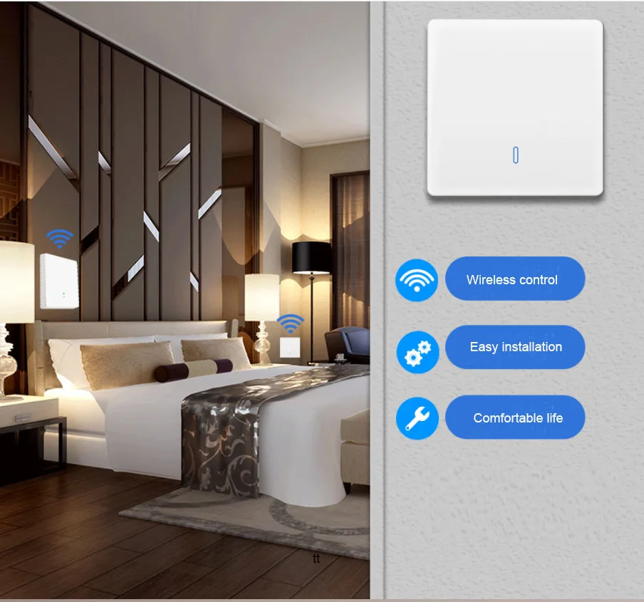Беспроводной настенный выключатель Wofea 433 МГц rf 86 панельный передатчик