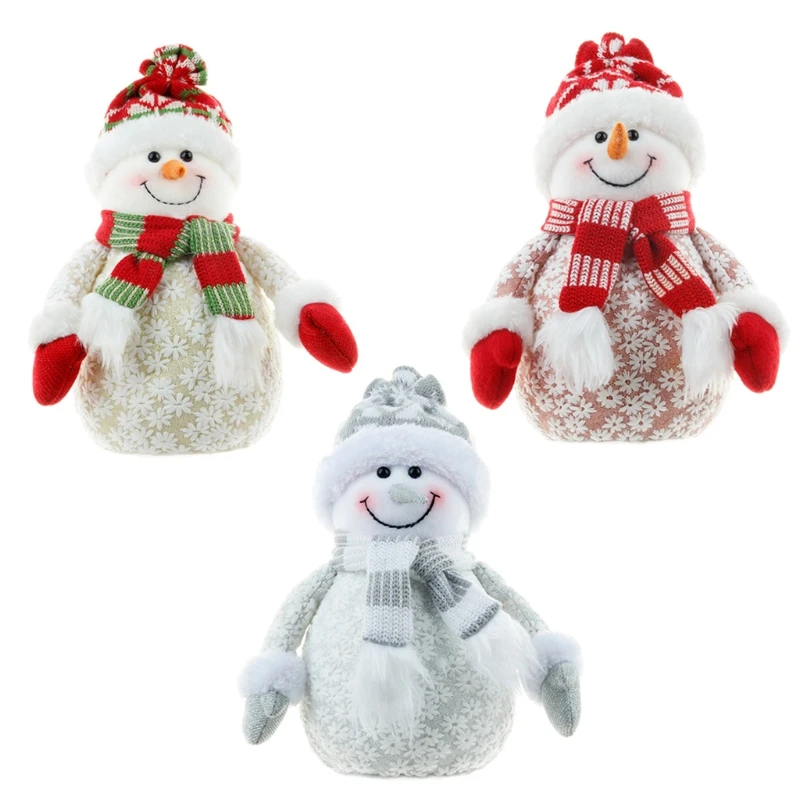 

T5EC Toys Christmas Figurines Foam Snowman Ornaments Santa Claus Tree Statue Landscape Handicraft Shop Window Home Decoration