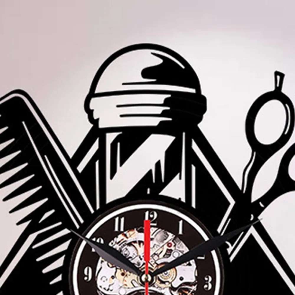 1 шт. Парикмахерская Ретро виниловая запись настенные часы подарок для