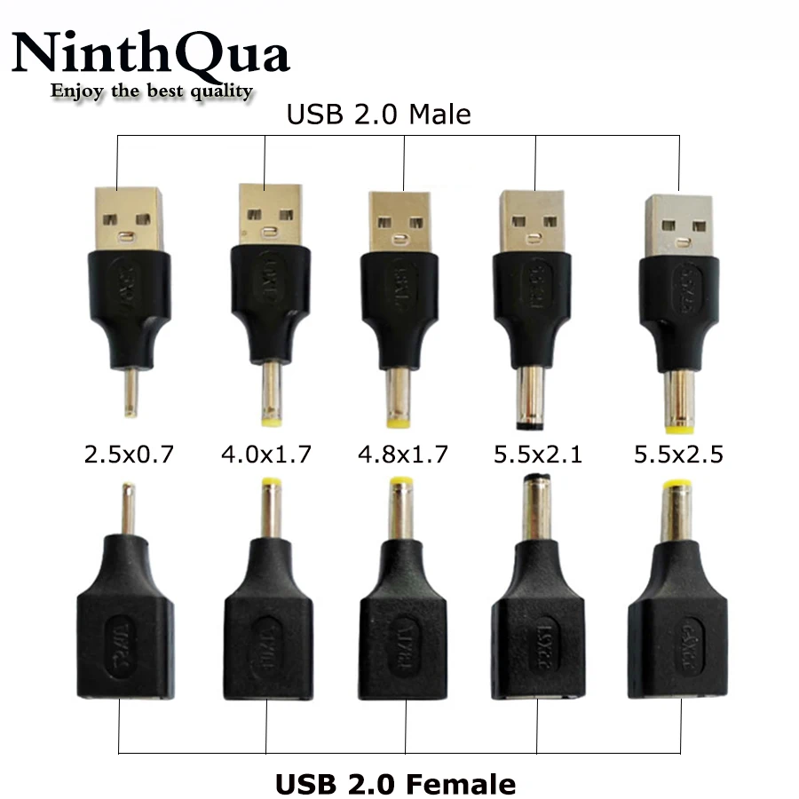 1 шт. USB штекер питания конвертер в 5 5*2 5x2 4 8x1 7 0*1 5*1 2 5*0 3 5x1 35 мм разъем адаптера
