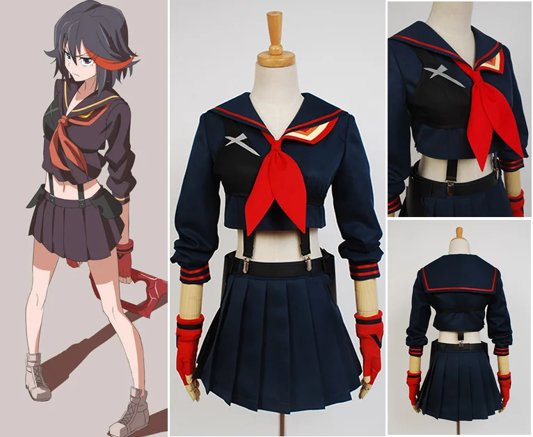 KILL La Косплэй Рюко Ryuuko Matoi костюм Senketsu наряд равномерное Хэллоуин Карнавальный