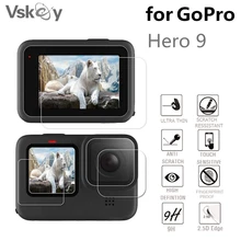 VSKEY 150PCS Tempered Glass for Gopro Hero 9 LCD Camera Screen Protector Lens Cap Scratch Resistant Protective Film