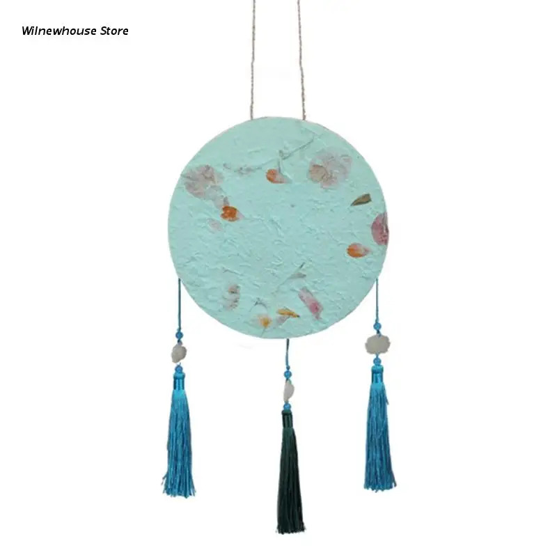 

F62A DIY Wooden Portable Lantern Lamp with Tassel for Chinese New Year Spring Festival Mid-Autumn Party Celebration Home