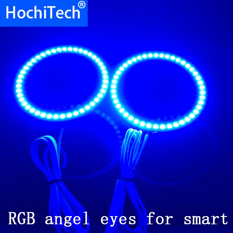

Многоцветный RGB SMD 5050 Светодиодный светильник «ангельские глазки» для Smart Fortwo W451 Mk2 2008 2009 2010 2013 2014, 2 шт./компл.