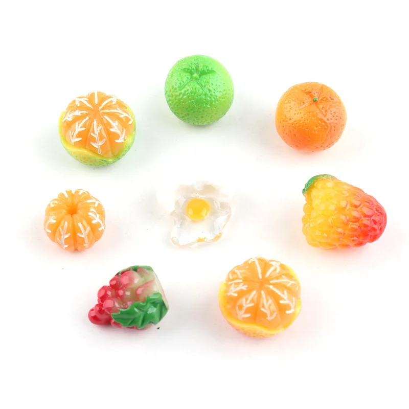 

10 Pcs/set Kawaii Artificial Orange Fruits Flatback Cabochon Scrapbook DIY Embellishments Phone Shell Accessories Party Favors