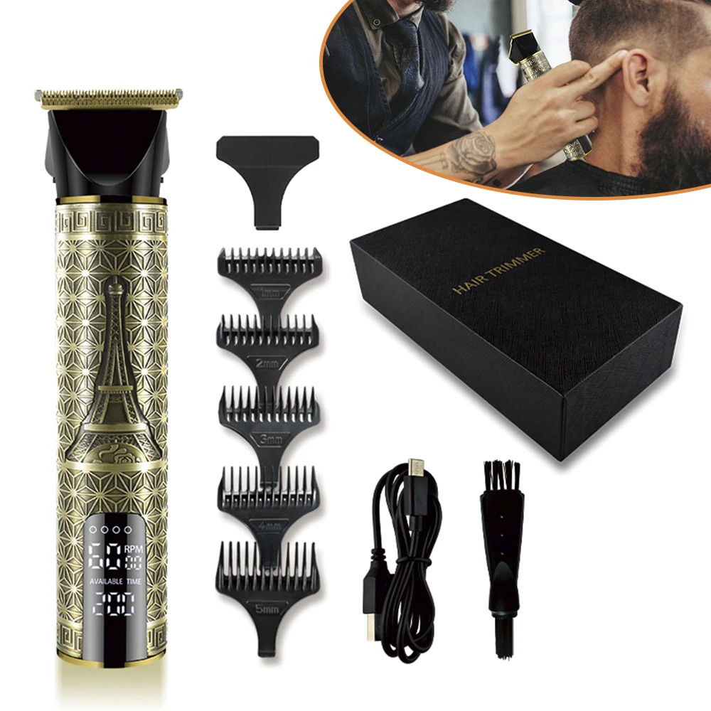 

USB Hair Trimmer Clipper LCD Electric Shaver for Men Barber Mower Hair Cutting Machine Beard Trimmer 0mm Razor cortadora de pelo