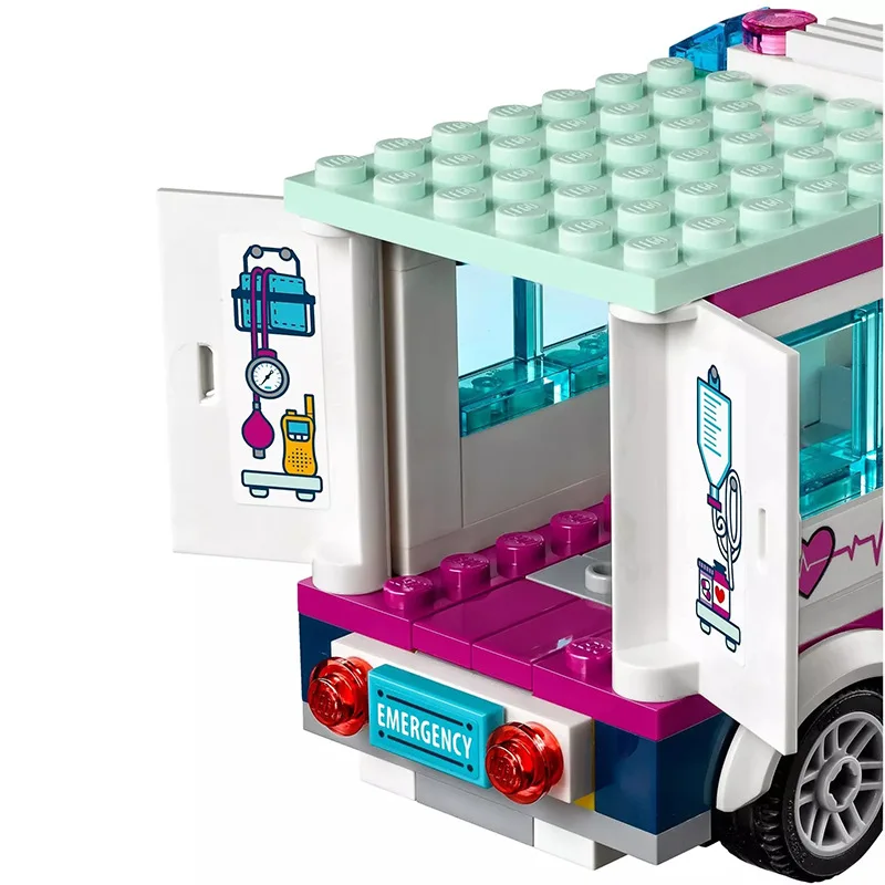 

Friends City Heartlake Hospital Ambulance Block Set Princess Undersea Palace Compatible with Lepininglys 41318 Girls Toys